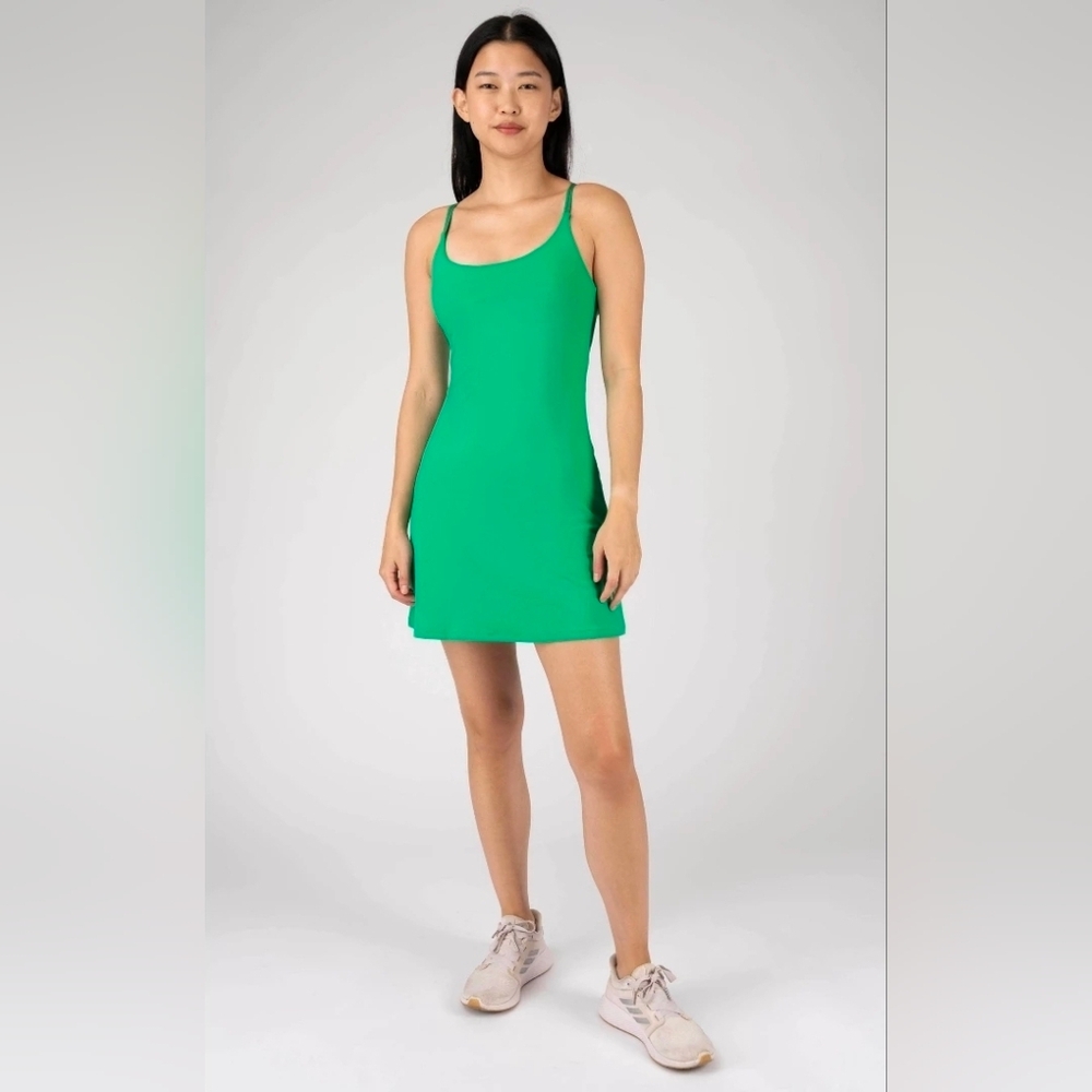 90 Degree By Reflex Bright Green Scoop-Neck Mini Dress